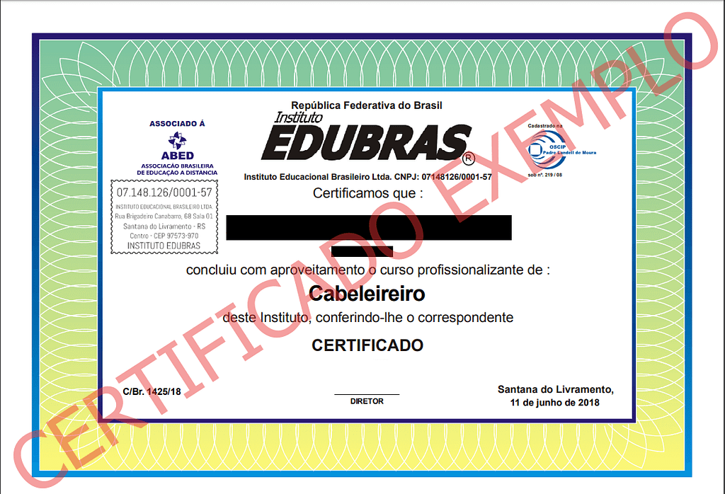 modelo de certificado EDUBRAS cursos online